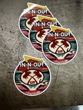 IN N OUT BURGER STICKERS 4 Burger Stickers Fast Food Decals Wendy’s McDonalds
