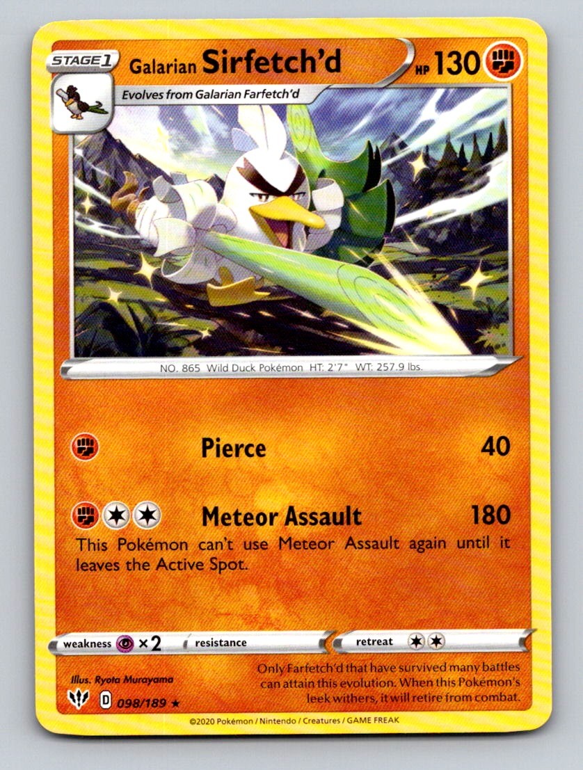 Galarian Sirfetch'd (Cracked Ice holo) 98/189 Deck Exclusives Pokemon LP