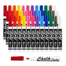 Liquid Chalk Markers 36 Pack   12 Bright Colors   Wet Erase, Dust-Free, Non-T...