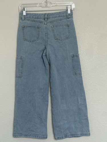 Girls Soho Blue Denim Jeans Pants With Side Pockets and Daisies size 10 - Picture 2 of 11