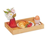 Tablett Bambus-Serviertablett FrüHstüCkstablett KüChentablett Rechteckiges Tray