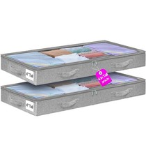 4 inches Under Bed Storage Containers, Low Profile Underbed Storage, NO STRUC...