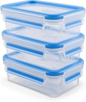 Emsa Clip & Close Frischhaltedosen-Set, Rechteckig, 3 X 0,55 L, Aufbewahrungs...