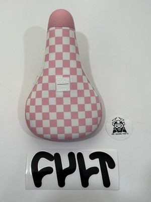 CULT VANS BMX  PRO BICYCLE OLD SCHOOL SEAT CHECKER BOARD PINK