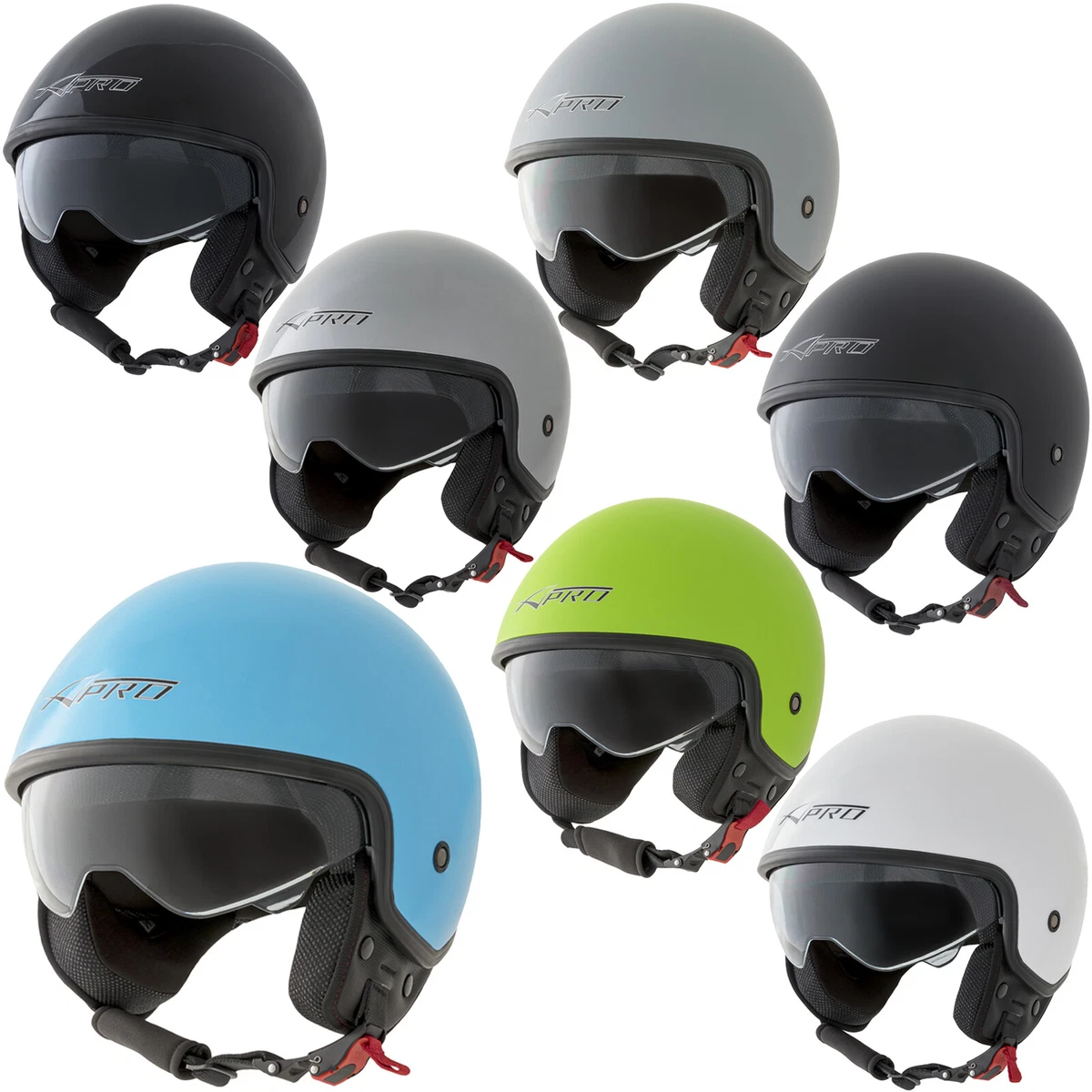 Casco Jet Aperto Con Visierino Parasole, Omologato DOT/ECE R22-05, ABS, Taglie M-XXL, Per Scooter E Moto