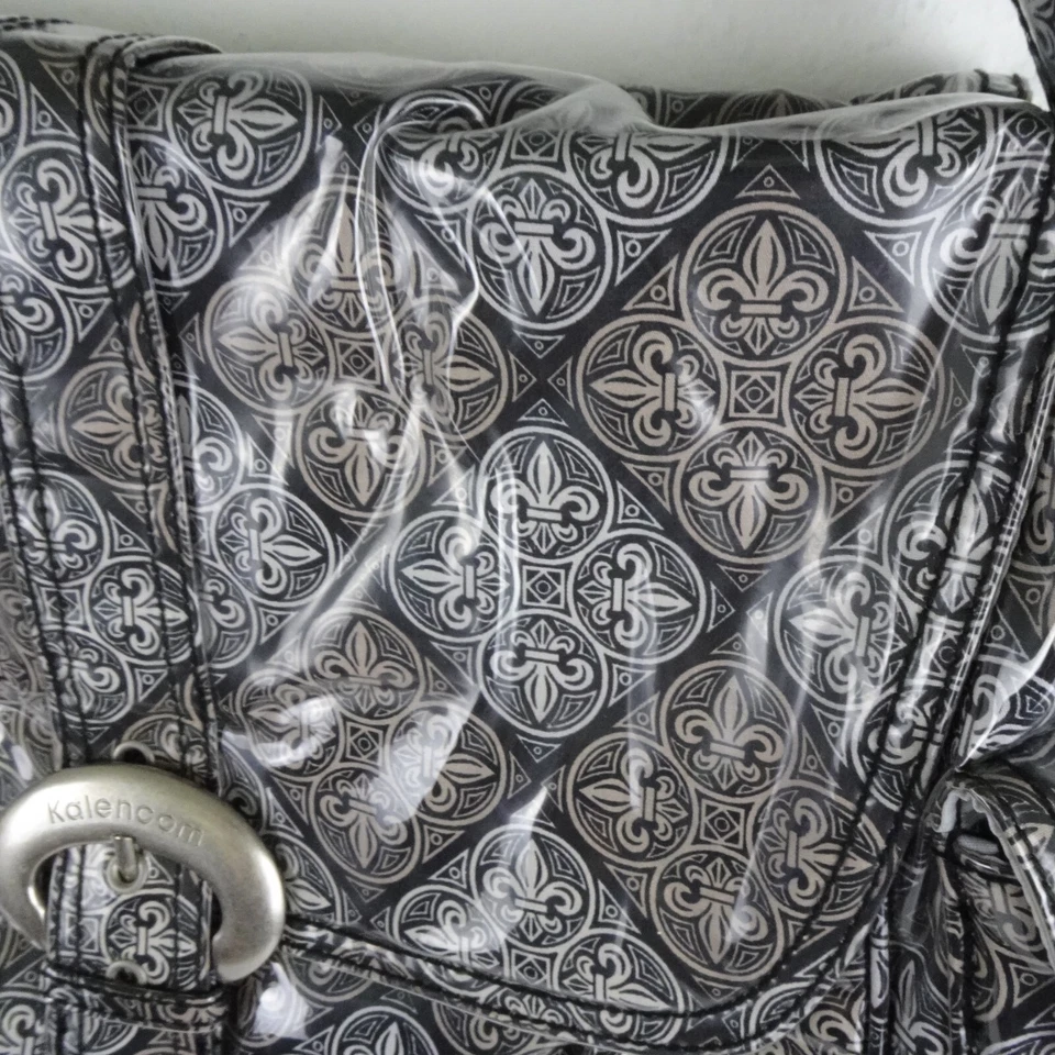 Diaper Bag Baby Bag Kalencom Buckle Black + Bottle Bag Zip Pouch Changing Pad - Image 4 of 4