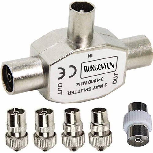 RUNCCI-YUN Splitter per Antenna,Splitter Satellitare, Ripartitore Antenna Tv,Ada - Foto 1 di 7