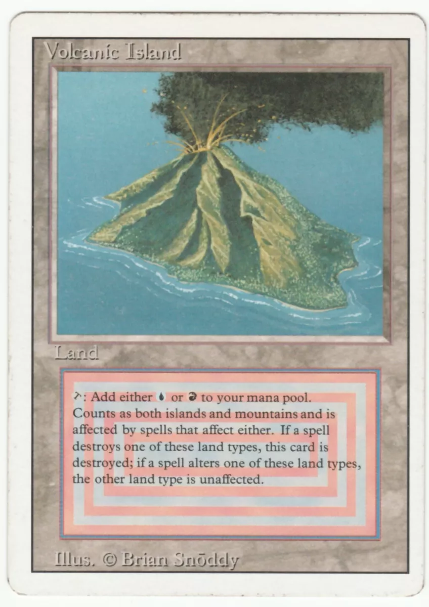 Revised Edition MTG Volcanic Island Magic Dual Land MP