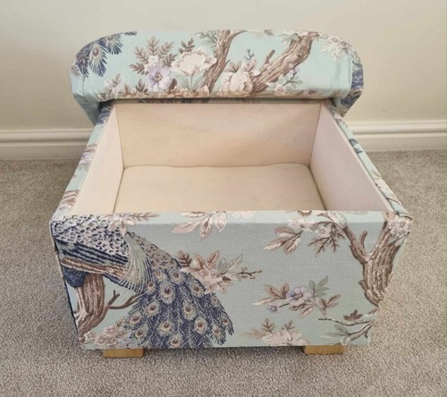 Storage Footstool Laura Ashley Footstall Belvedere Fabric Duck Egg Pouffe Blue - Picture 27 of 45