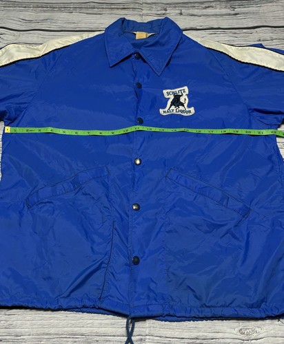 Vintage Schlitz Malt Liquor Blue Windbreaker Staff Jacket 1960/70s Medium - Picture 15 of 15