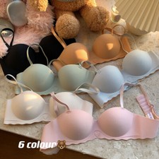 Women Push Up Bra Bralette 1/2 Cup Comfort Invisible Brassiere Seamless Bras US
