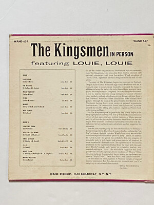 The Kingsmen In Person Featuring Louie, Louie Wand 657 1964 EX