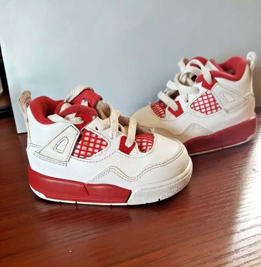 Jordan 4 Retro (Little Kid) White/Red / 2