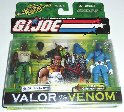 G.I.JOE 2005 DR.LINK TALBOT VS COBRA COMMANDER 2-PACK MOC OVP COBRA GI JOE