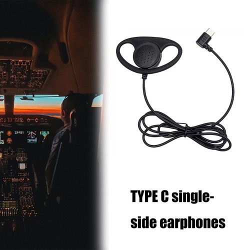 USB C Ear Hook Single-Side Earphones Mono Earbud Corded Headsets Headphone - Picture 3 of 10