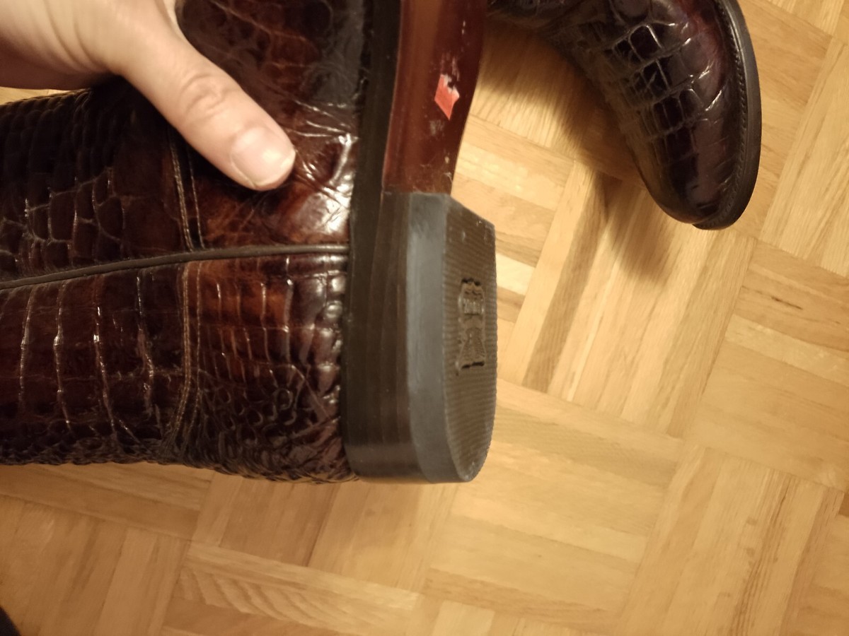 Rogers Boots Mens Size 9.5 Alligator or Crocodile with Stitched Rodeo Details Men main image 2