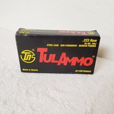 TulAmmo 223 Rem Brass Case Lion 55GR FMJ Target Black Red Collector's EMPTY BOX