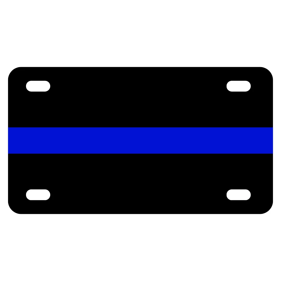 6 Mini Blue Line Sticker Police Car License Plate Vehicle Tag Reflective Decal E