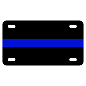 Cornice Portatarga Metallica "Thin Blue Line" - Versione Aperta - Chrome Emblems