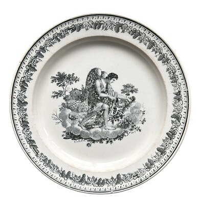 Creil Creamware Plate Octobre October  19th Century
