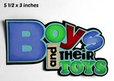 BOYS  THEIR TOYS TITLE scrapbook premade paper piecing 3D die cut by Rhonda