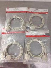 LOT OF 4 GC Electronics DB-9 (9 pin) Male to Female Data Cable 6 feet RS-232