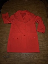 Vintage Red Trench Coat Pier 4 House Davis Boston Jonathan Logan 10 Medium G13