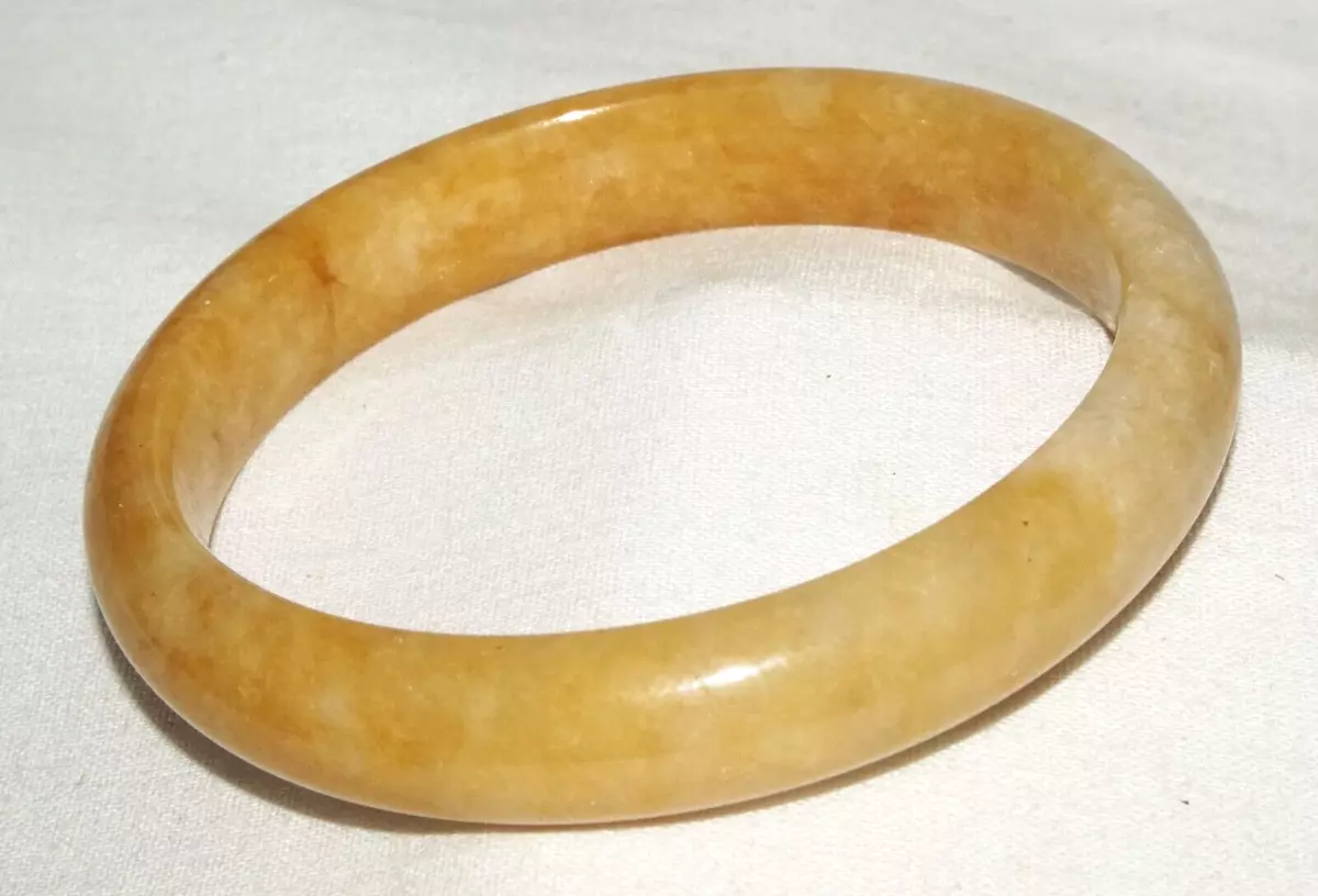 Vintage Chinese Attractive Yellow Jade Bangle Bracelet InS L3 eBay