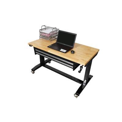 【Pet Table Hinoki】 No.1262 Husky 46in Adjustable Height Work Table with Two Drawers
