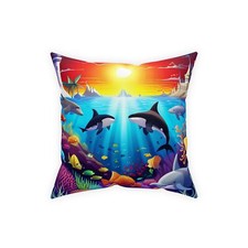Under the Sea Broadcloth Pillow, beautiful throw pillow with vibrant colors 