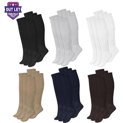 2 Pairs Men's Diabetic Over the Calf Socks Knee High Compression Cotton Socks