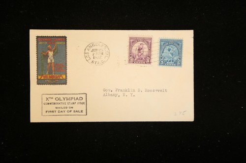 US COVER OLYMPIC GAMES LOS ANGELES CALIFORNIA FDC COMBO SCOTT 718 719