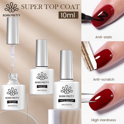 BORN PRETTY 10ml Base Gel Top Coat UV Gel Nail Polish Nail Art Soak Off Nail Gel