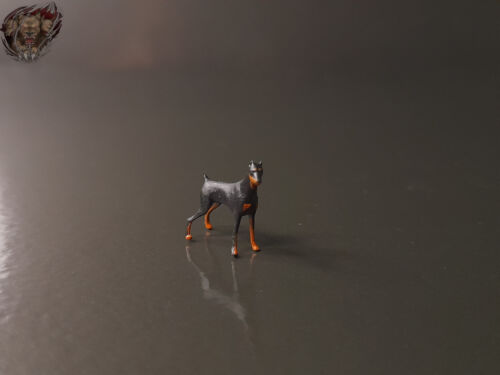 1/87 doberman pies stróżujący cal policja pies zwierzę figurka diorama dekoracja H0 HO - Zdjęcie 1 z 4