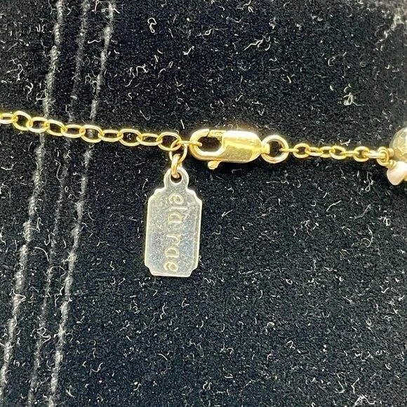 Ela Rae Cleo 项链 粉色 蛋白石 棕色 月光石 Pyrite 硬币 14K 镀纯银 — 第 4/4 张图片