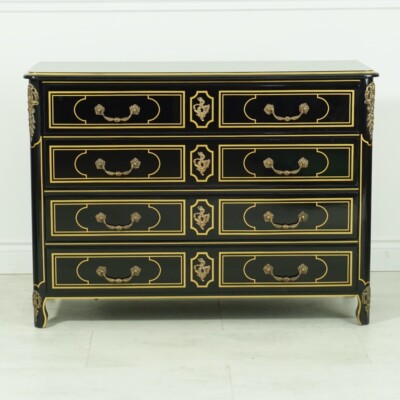 Piano Black and Gold Leaf French Louis Chest of Drawers Dresser | eBay Piano Black and Gold Leaf French Louis Chest of Drawers Dresser | eBay
