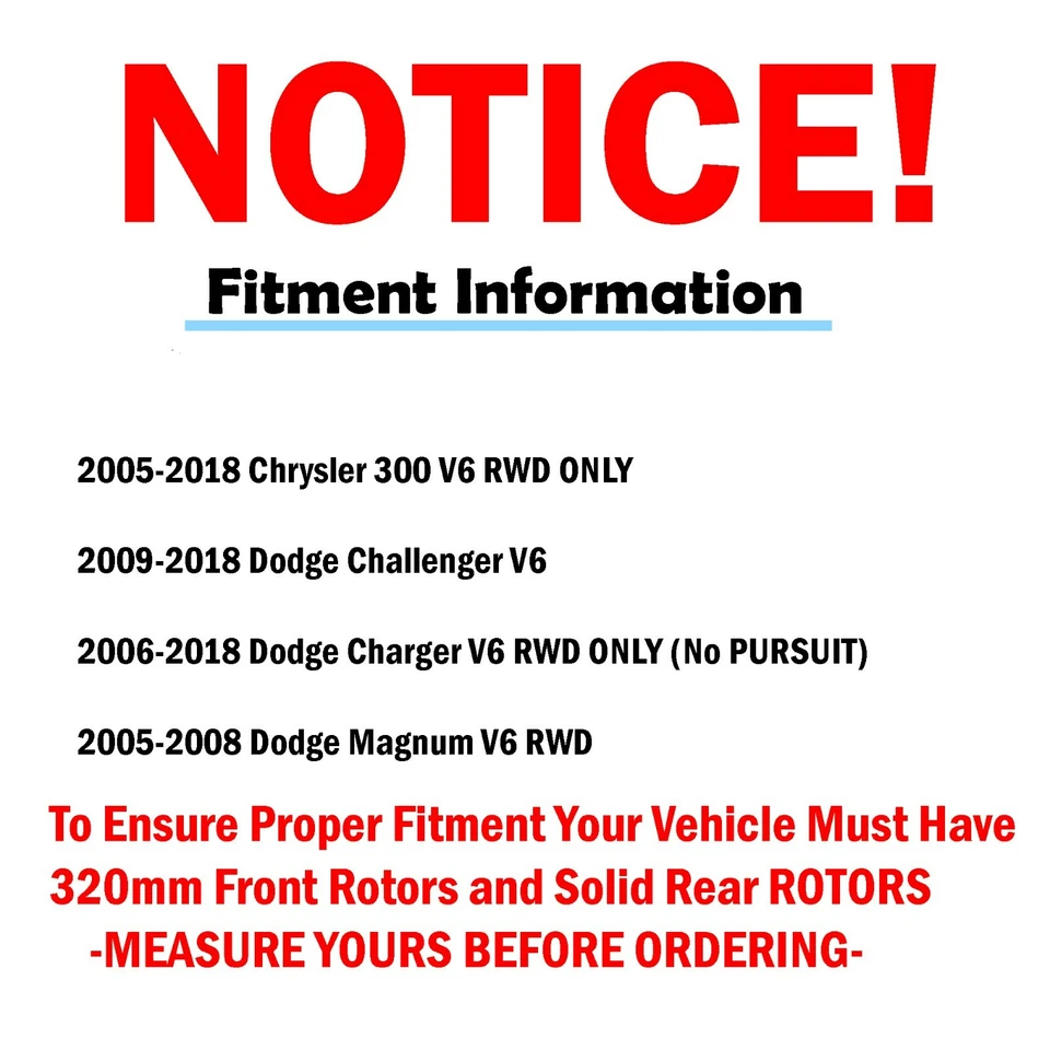 Pastilla de freno rotores de disco delanteros tracción trasera 12,6"" para Dodge Challenger Charger Chrysler 300 Foto 4 de 4