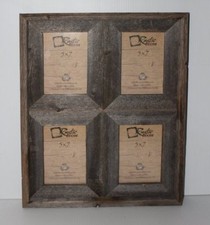 5x7-2.5" Wide Reclaimed Rustic Barn Wood Collage Photo Frame - Holds 4 Photos