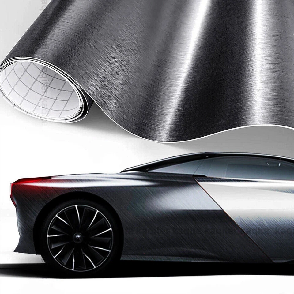 Matt Brushed Aluminum Vinyl Wrap Car Film Self-adhesive Sticker Scratches Film  - Image 2 of 4