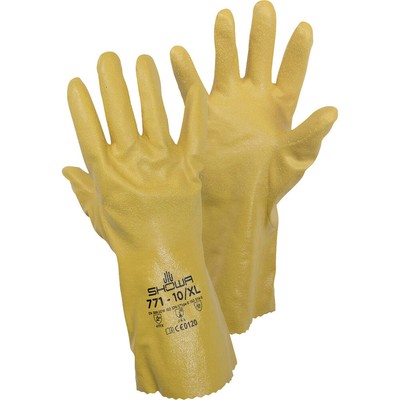 Showa 4707 771 Gr. L Baumwolltrikot, Polyester, Nitril Chemiekalienhandschuh ...