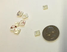 MOP #1536-16 SQUARE - 2 HOLE - 7/16"--8 BUTTONS IN A SET