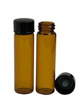 720 piezas, 17 mm X 60 mm [2 Dram, 8 ml] frascos de vidrio ámbar con tapa de revestimiento de cono de plástico