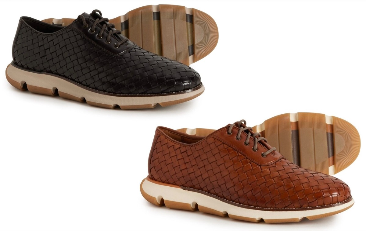 COLE HAAN ヌードレザー 7 1/2 B Cole Haan 4ZG 4.Zerogrand Woven Oxford $250 Leather Dress