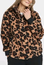 Tu Brown Black Leopard Teddy Fleecey Jacket 14 Bnwt
