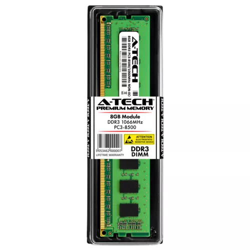 A-Tech 8GB PC3-8500U Desktop DDR3 1066 MHz Non ECC 240-Pin DIMM Memory RAM 1x 8G