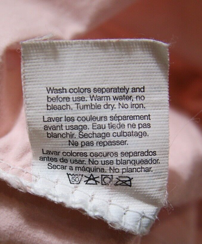 Martex Pillowcase Pink Solid Ribbon Standard 100% Cotton Made in USA Vintage - Imagen 7 de 8