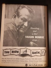 Vaughn Monroe The Ride Back Rare Original Promo Poster Ad Framed