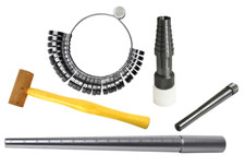 Complete Ring Sizing and Shaping Kit: Ring Sizer Gauge, Ungrooved Steel Mandrel,