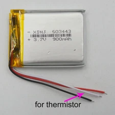 3.7V 900mAh 3.33Wh NTC 3-Wires Thermistor Li-Polymer Li Lipo Battery 603443 
