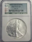 1986 USA American Silver Eagle, NGC MS69, First Year Of Issue, Coin Shown